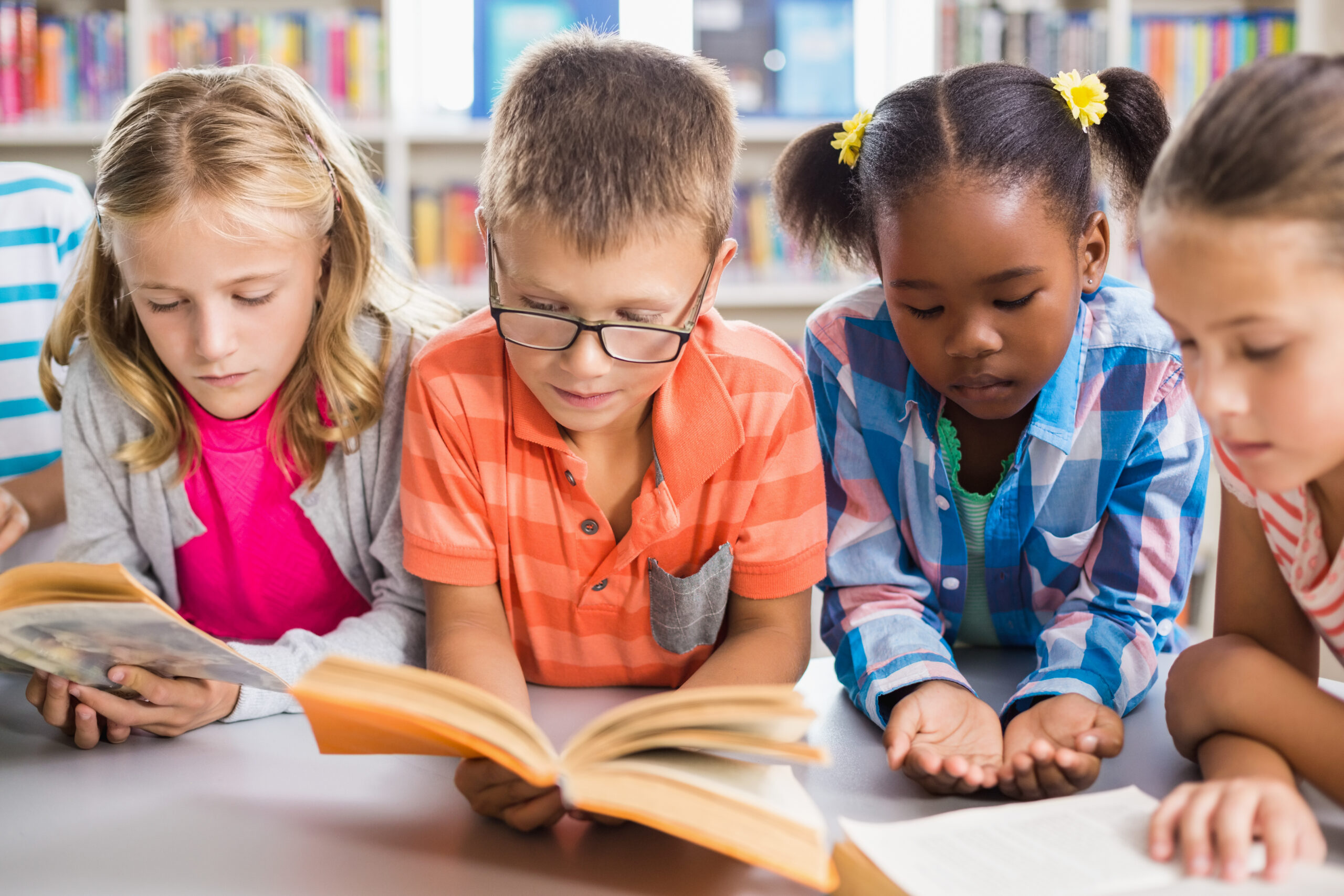 Children reading a book